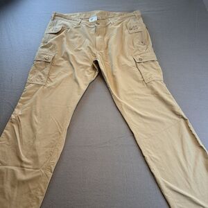 Clothing Arts Men's P-Cubed Pick-Pocket Proof Nylon Travel Pants Sz 38x32 Khaki